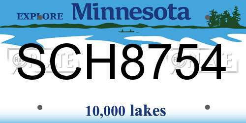 SCH8754 Minnesota License Plate
