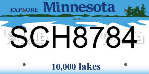 SCH8784 Minnesota License Plate