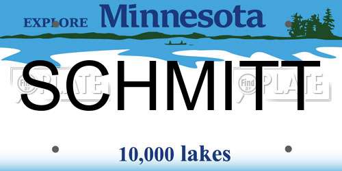SCHMITT Minnesota License Plate