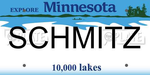 SCHMITZ Minnesota License Plate