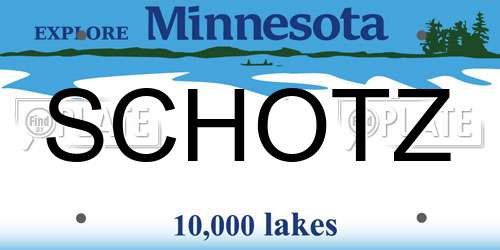 SCHOTZ Minnesota License Plate
