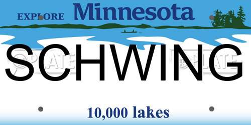 SCHWING Minnesota License Plate