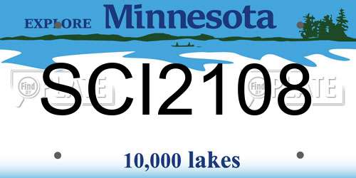 SCI2108 Minnesota License Plate