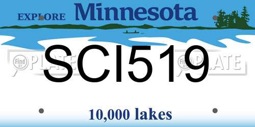 SCI519 Minnesota License Plate