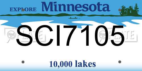 SCI7105 Minnesota License Plate