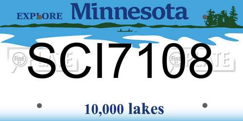 SCI7108 Minnesota License Plate