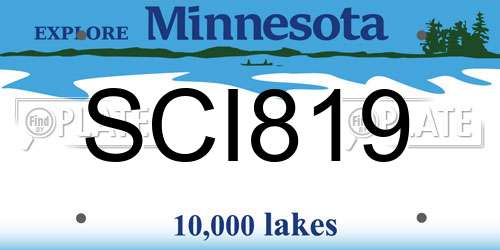 SCI819 Minnesota License Plate