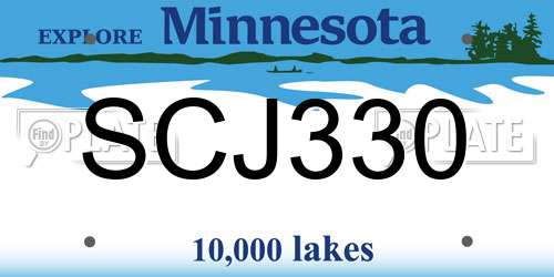 SCJ330 Minnesota License Plate
