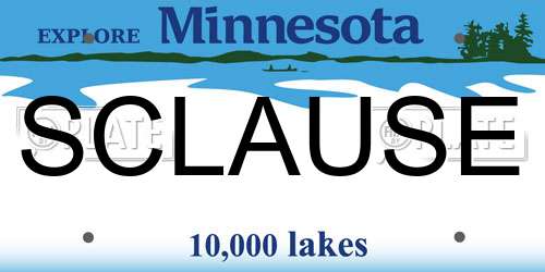 SCLAUSE Minnesota License Plate