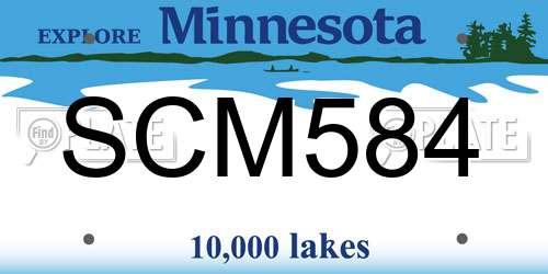 SCM584 Minnesota License Plate
