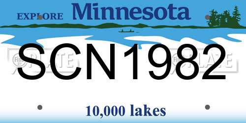 SCN1982 Minnesota License Plate