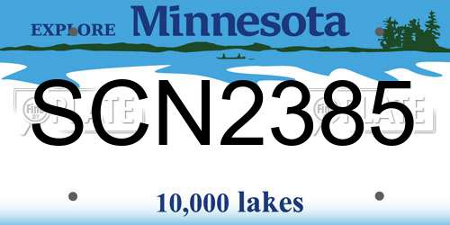 SCN2385 Minnesota License Plate