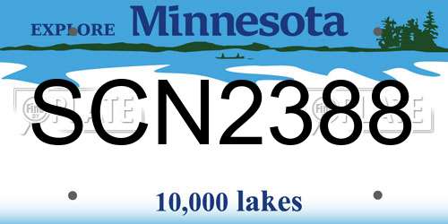 SCN2388 Minnesota License Plate