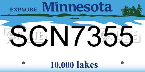 SCN7355 Minnesota License Plate