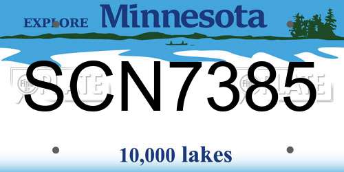 SCN7385 Minnesota License Plate
