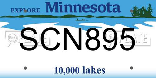 SCN895 Minnesota License Plate