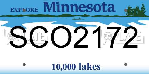 SCO2172 Minnesota License Plate