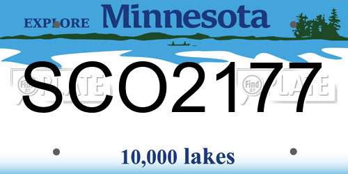 SCO2177 Minnesota License Plate