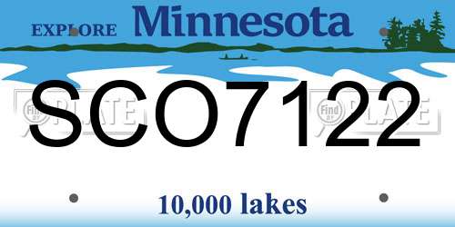 SCO7122 Minnesota License Plate