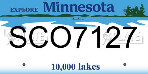 SCO7127 Minnesota License Plate
