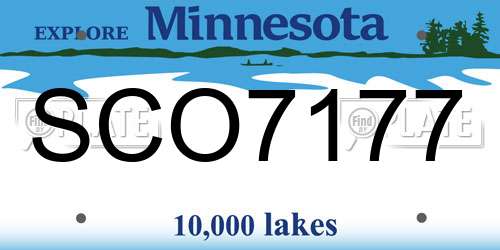 SCO7177 Minnesota License Plate