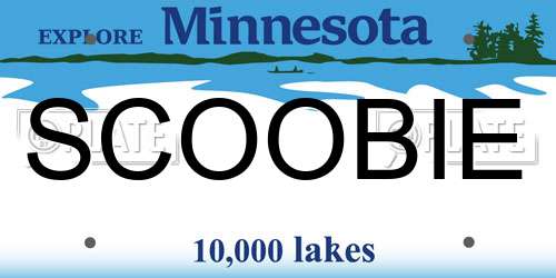 SCOOBIE Minnesota License Plate