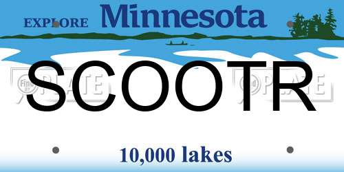 SCOOTR Minnesota License Plate