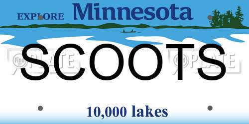 SCOOTS Minnesota License Plate
