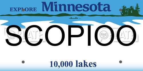 SCOPIOO Minnesota License Plate