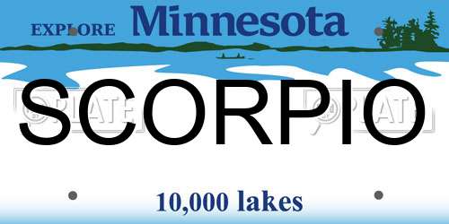 SCORPIO Minnesota License Plate