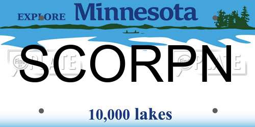 SCORPN Minnesota License Plate
