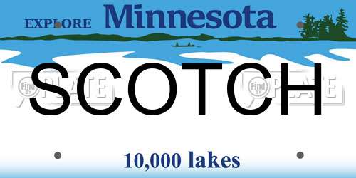 SCOTCH Minnesota License Plate
