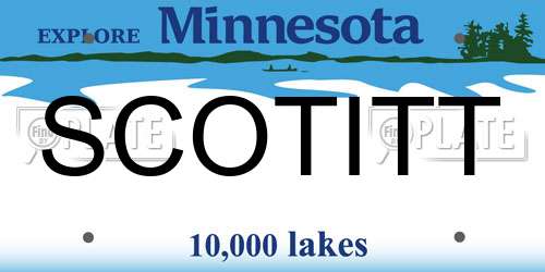 SCOTITT Minnesota License Plate