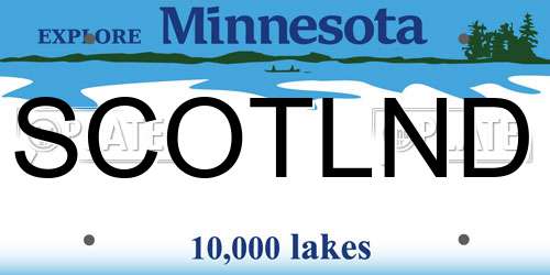 SCOTLND Minnesota License Plate