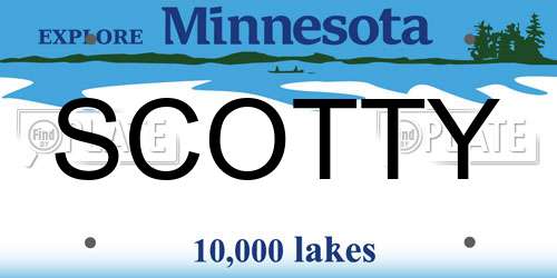 SCOTTY Minnesota License Plate