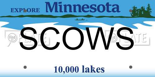 SCOWS Minnesota License Plate