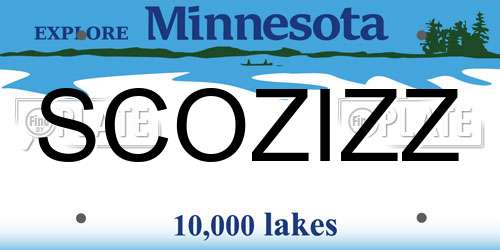 SCOZIZZ Minnesota License Plate