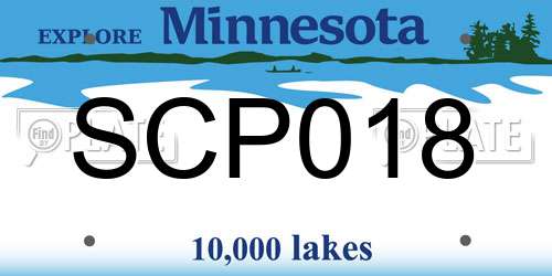 SCP018 Minnesota License Plate
