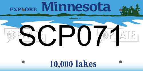 SCP071 Minnesota License Plate