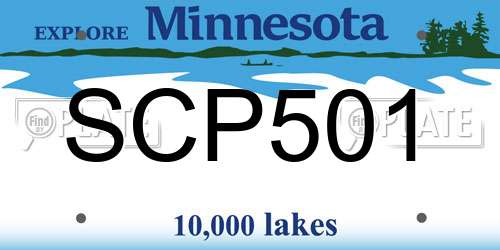 SCP501 Minnesota License Plate