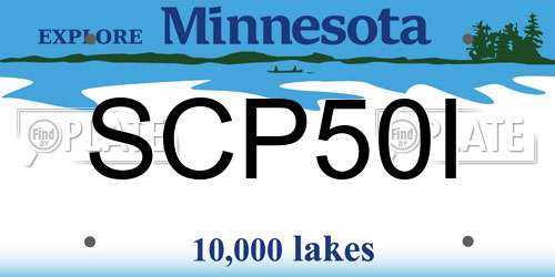 SCP50I Minnesota License Plate