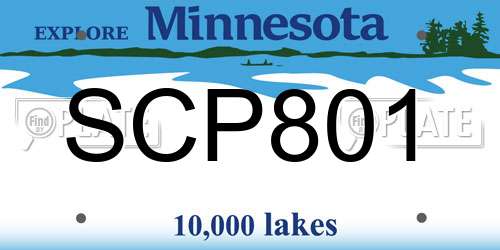 SCP801 Minnesota License Plate