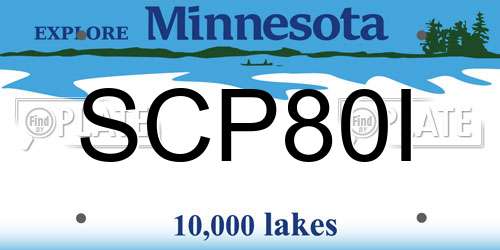 SCP80I Minnesota License Plate