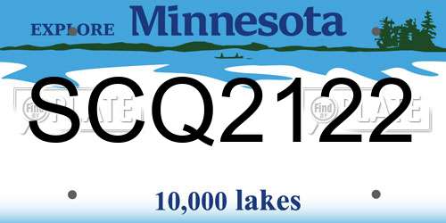 SCQ2122 Minnesota License Plate