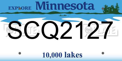 SCQ2127 Minnesota License Plate