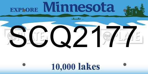 SCQ2177 Minnesota License Plate