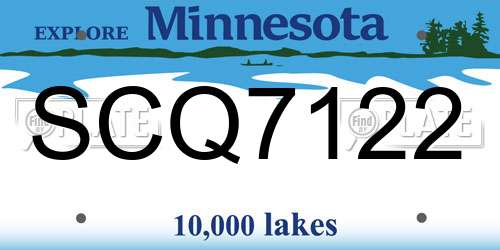 SCQ7122 Minnesota License Plate