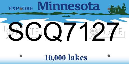 SCQ7127 Minnesota License Plate