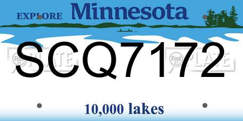 SCQ7172 Minnesota License Plate