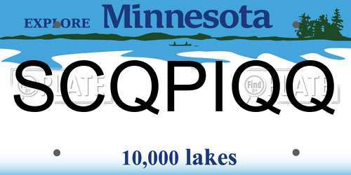 SCQPIQQ Minnesota License Plate